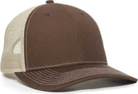 OC Sports OC771V Adjustable Mesh Back Cap - Brown Khaki - Brown Khaki / 6 7/8’’ - 7 1/2’’