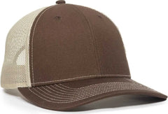 OC Sports OC771V Adjustable Mesh Back Cap - Brown Khaki - Brown Khaki / 6 7/8’’ - 7 1/2’’
