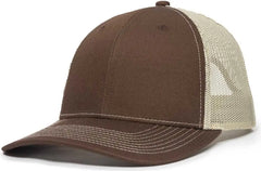 OC Sports OC771V Adjustable Mesh Back Cap - Brown Khaki - Brown Khaki / 6 7/8’’ - 7 1/2’’