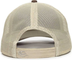 OC Sports OC771V Adjustable Mesh Back Cap - Brown Khaki - Brown Khaki / 6 7/8’’ - 7 1/2’’