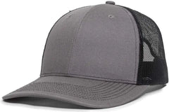 OC Sports OC771V Adjustable Mesh Back Cap - Charcoal Black - Dark Gray Black / 6 7/8’’ - 7 1/2’’