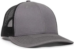 OC Sports OC771V Adjustable Mesh Back Cap - Charcoal Black - Dark Gray Black / 6 7/8’’ - 7 1/2’’