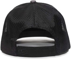 OC Sports OC771V Adjustable Mesh Back Cap - Charcoal Black - Dark Gray Black / 6 7/8’’ - 7 1/2’’