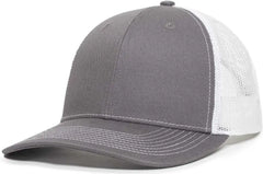 OC Sports OC771V Adjustable Mesh Back Cap - Charcoal White - Dark Gray White / 6 7/8’’ - 7 1/2’’