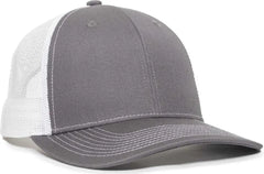 OC Sports OC771V Adjustable Mesh Back Cap - Charcoal White - Dark Gray White / 6 7/8’’ - 7 1/2’’