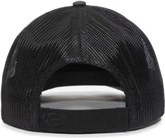 OC Sports OC771V Adjustable Mesh Back Cap - Heathered Charcoal Black - Dark Gray Black / 6 7/8’’ - 7 1/2’’
