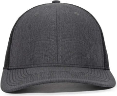 OC Sports OC771V Adjustable Mesh Back Cap - Heathered Charcoal Black - Dark Gray Black / 6 7/8’’ - 7 1/2’’