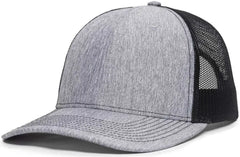 OC Sports OC771V Adjustable Mesh Back Cap - Heathered Gray Black - Gray Black / 6 7/8’’ - 7 1/2’’