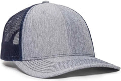 OC Sports OC771V Adjustable Mesh Back Cap - Heathered Gray Navy - Gray Navy / 6 7/8’’ - 7 1/2’’
