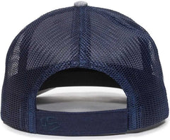 OC Sports OC771V Adjustable Mesh Back Cap - Heathered Gray Navy - Gray Navy / 6 7/8’’ - 7 1/2’’