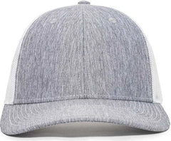 OC Sports OC771V Adjustable Mesh Back Cap - Heathered Gray White - Gray White / 6 7/8’’ - 7 1/2’’