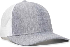 OC Sports OC771V Adjustable Mesh Back Cap - Heathered Gray White - Gray White / 6 7/8’’ - 7 1/2’’