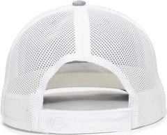OC Sports OC771V Adjustable Mesh Back Cap - Heathered Gray White - Gray White / 6 7/8’’ - 7 1/2’’