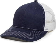 OC Sports OC771V Adjustable Mesh Back Cap - Navy White - Navy White / 6 7/8’’ - 7 1/2’’