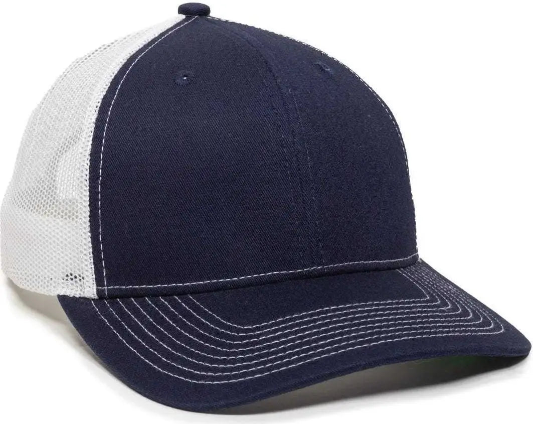 OC Sports OC771V Adjustable Mesh Back Cap - Navy White - Navy White / 6 7/8’’ - 7 1/2’’