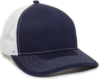 OC Sports OC771V Adjustable Mesh Back Cap - Navy White - Navy White / 6 7/8’’ - 7 1/2’’
