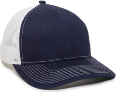 OC Sports OC771V Adjustable Mesh Back Cap - Navy White - Navy White / 6 7/8’’ - 7 1/2’’