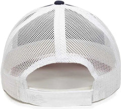 OC Sports OC771V Adjustable Mesh Back Cap - Navy White Red - Navy White / 6 7/8’’ - 7 1/2’’
