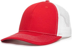 OC Sports OC771V Adjustable Mesh Back Cap - Red White - Red White / 6 7/8’’ - 7 1/2’’