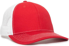 OC Sports OC771V Adjustable Mesh Back Cap - Red White - Red White / 6 7/8’’ - 7 1/2’’