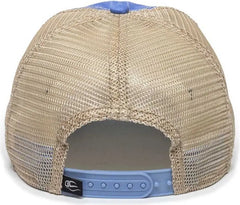 OC Sports OC801 Washed Adjustable Tea-Stained Mesh Back Panels Cap - Bahama Blue Tea Stain - Blue Ivory / 6 7/8’’ - 7
