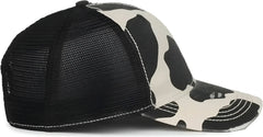 OC Sports OC801P Pattern on Front Panels and Visor Cap - Holstein Black - Black / OSFM