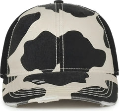 OC Sports OC801P Pattern on Front Panels and Visor Cap - Holstein Black - Black / OSFM