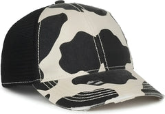 OC Sports OC801P Pattern on Front Panels and Visor Cap - Holstein Black - Black / OSFM