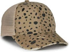 OC Sports OC801P Pattern on Front Panels and Visor Cap - Modern Cheetah Tea Stain - Stain / OSFM