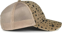 OC Sports OC801P Pattern on Front Panels and Visor Cap - Modern Cheetah Tea Stain - Stain / OSFM