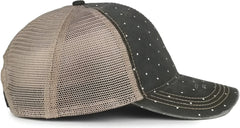 OC Sports OC801P Pattern on Front Panels and Visor Cap - Polka Dot Tea Stain - Stain / OSFM