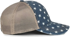 OC Sports OC801P Pattern on Front Panels and Visor Cap - Stars Tea Stain - Stain / OSFM