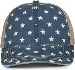 OC Sports OC801P Pattern on Front Panels and Visor Cap - Stars Tea Stain - Stain / OSFM