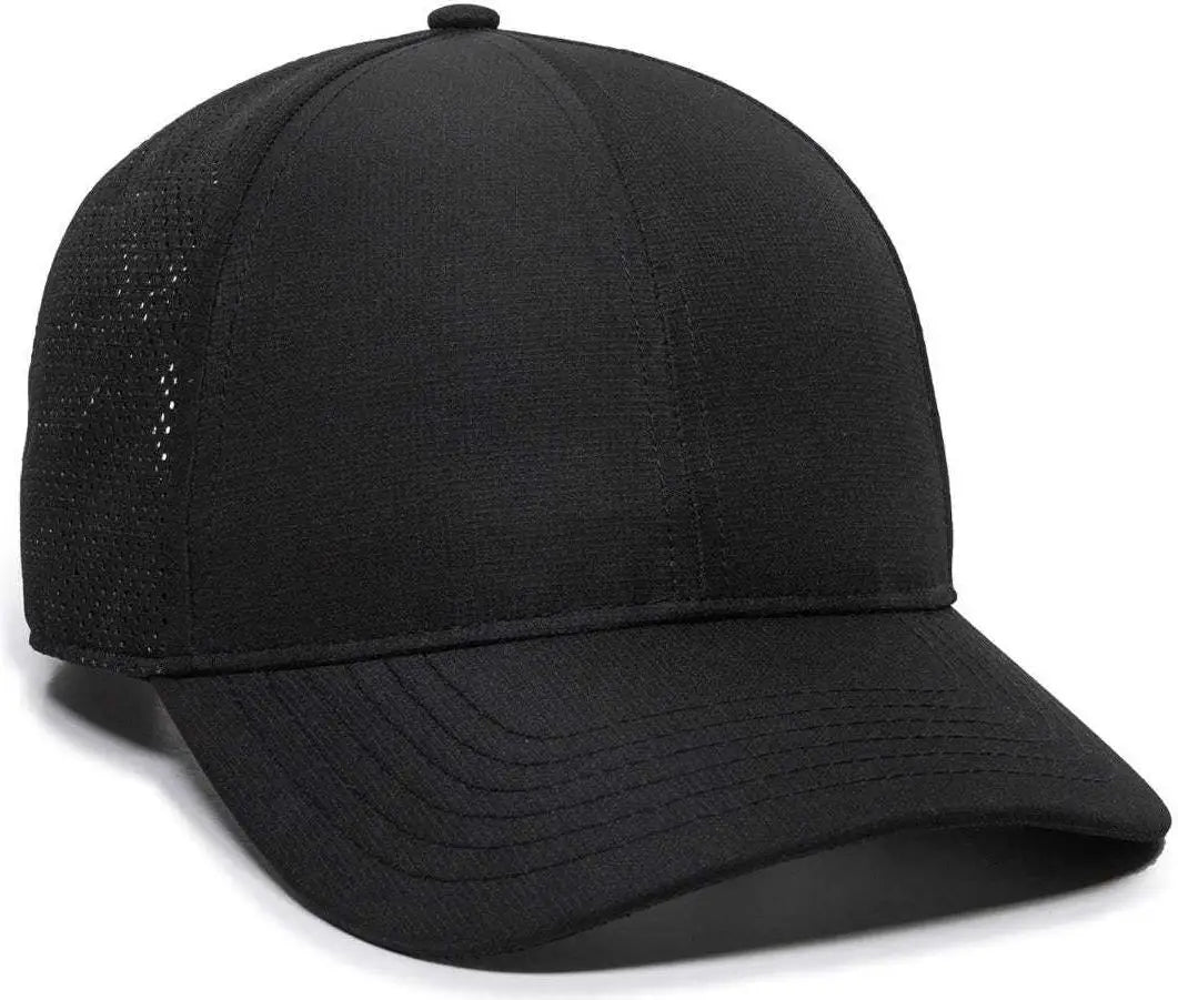 OC Sports OC803 Adjustable Mesh Back Solid Color Cap - Black - Black / 6 7/8’’ - 7 1/2’’