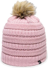 OC Sports OC805 Ladies Beanie with Pom - Rose Gold - Pink Gold / One Size Fits Most