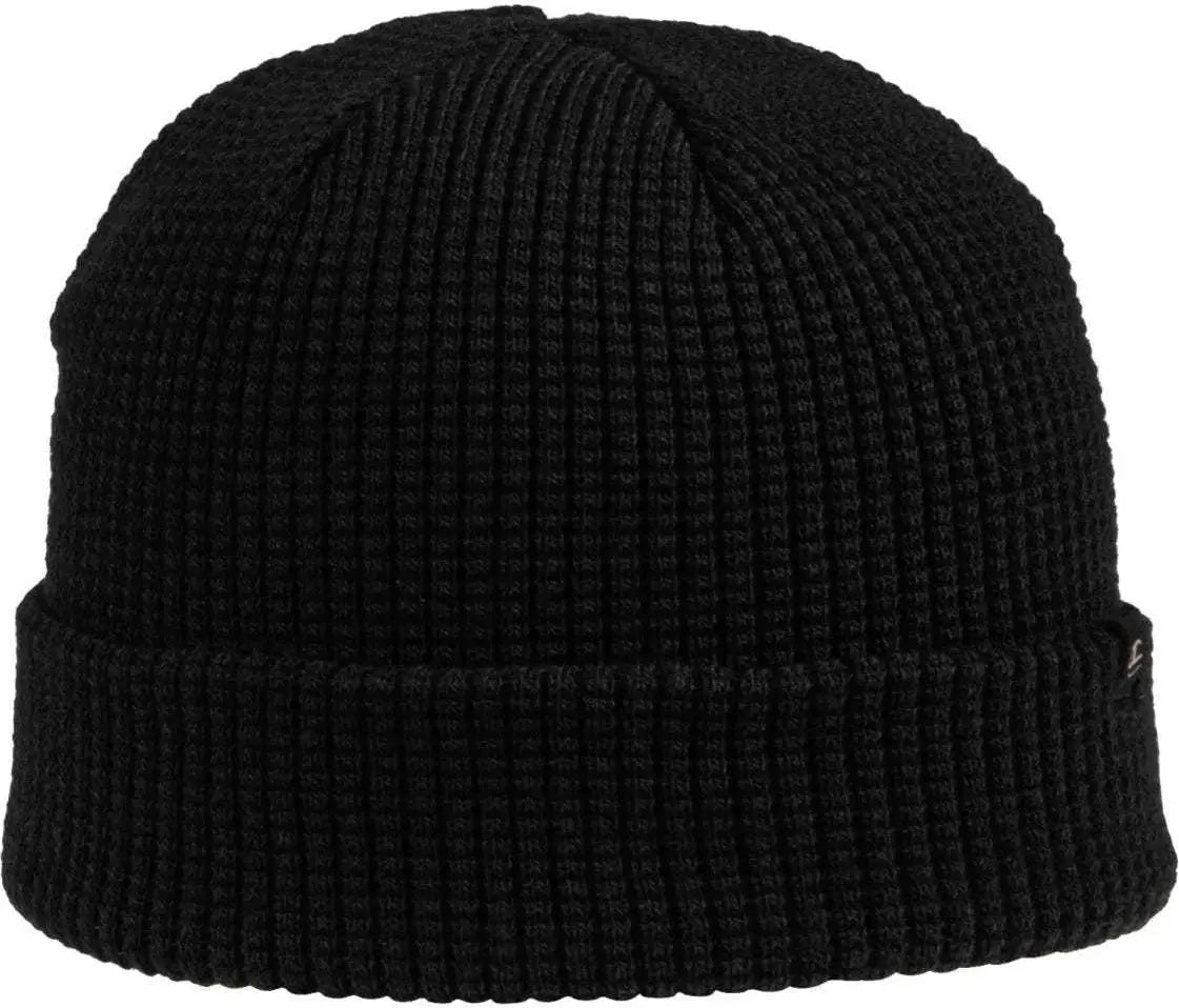 OC Sports OC808 Acrylic Waffle Knit Cuff Beanie - Black - Black / One Size Fits Most
