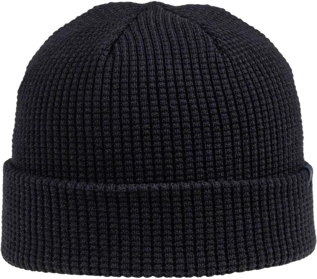 OC Sports OC808 Acrylic Waffle Knit Cuff Beanie - Navy - Navy / One Size Fits Most