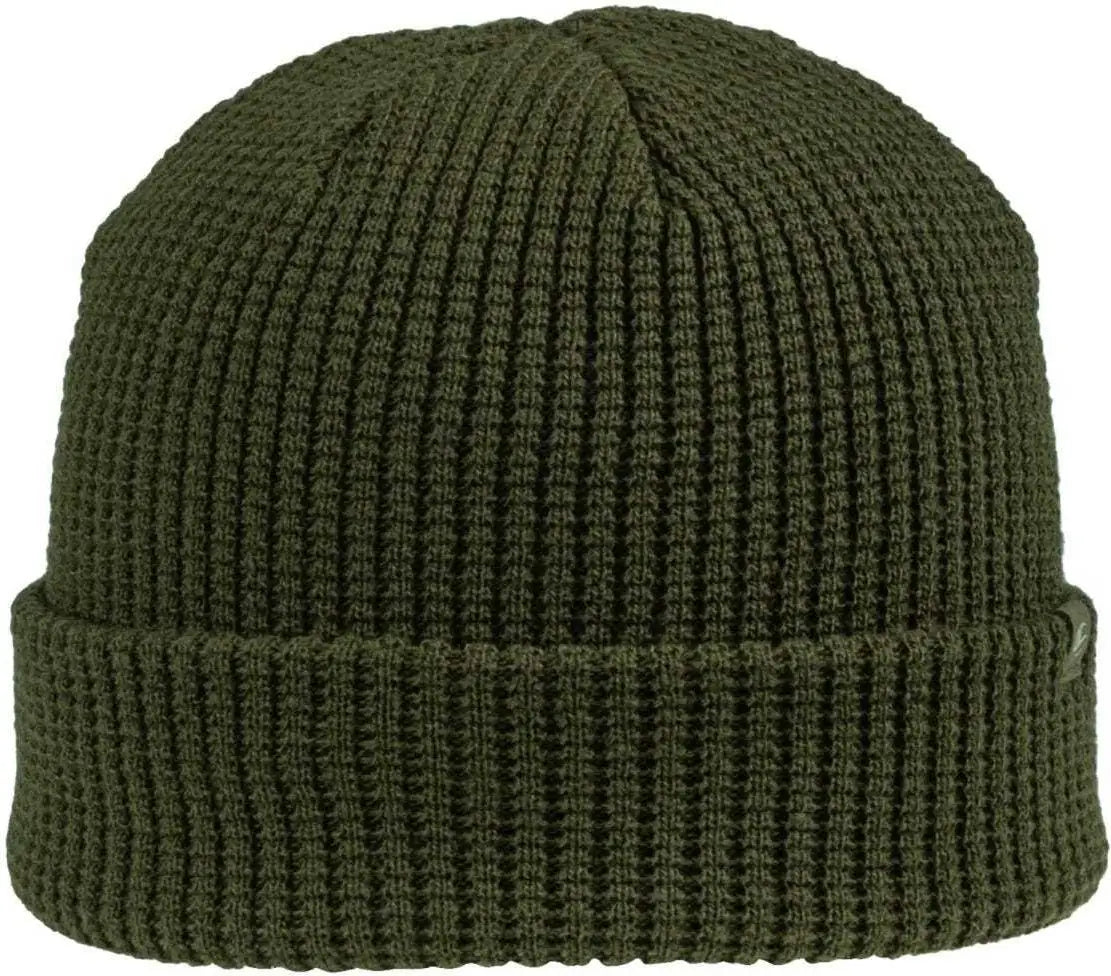 OC Sports OC808 Acrylic Waffle Knit Cuff Beanie - Olive - Olive / One Size Fits Most