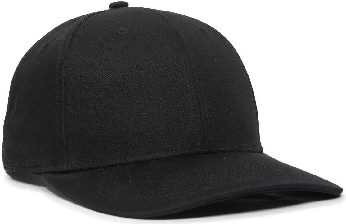 OC Sports OC871 Premium Modern Solid Back Cap - Black - Black / 6 3/8’’ - 7’’