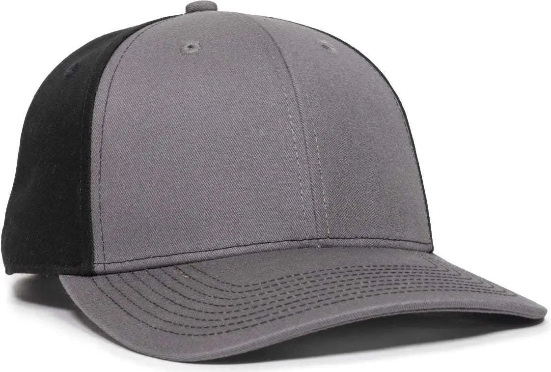 OC Sports OC871 Premium Modern Solid Back Cap - Charcoal Black Charcoal - Dark Gray Black / 6 7/8’’ - 7 1/2’’