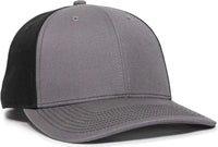 OC Sports OC871 Premium Modern Solid Back Cap - Charcoal Black Charcoal - Dark Gray Black / 6 7/8’’ - 7 1/2’’