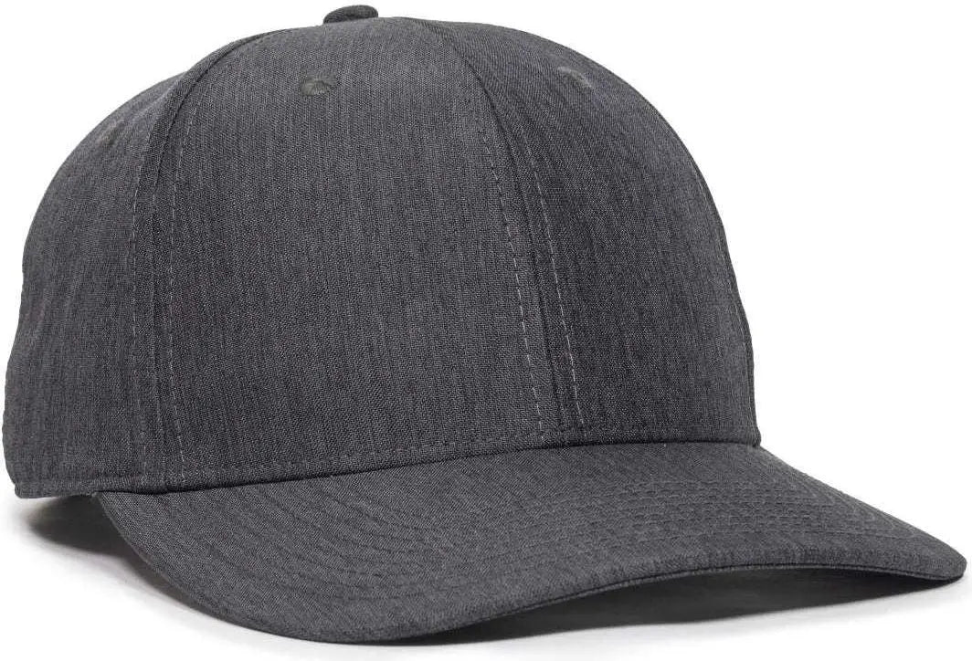 OC Sports OC871 Premium Modern Solid Back Cap - LN Heathered Charcoal - Dark Gray / 6 7/8’’ - 7 1/2’’