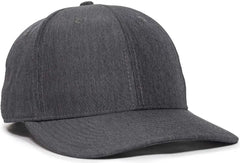 OC Sports OC871 Premium Modern Solid Back Cap - LN Heathered Charcoal - Dark Gray / 6 7/8’’ - 7 1/2’’