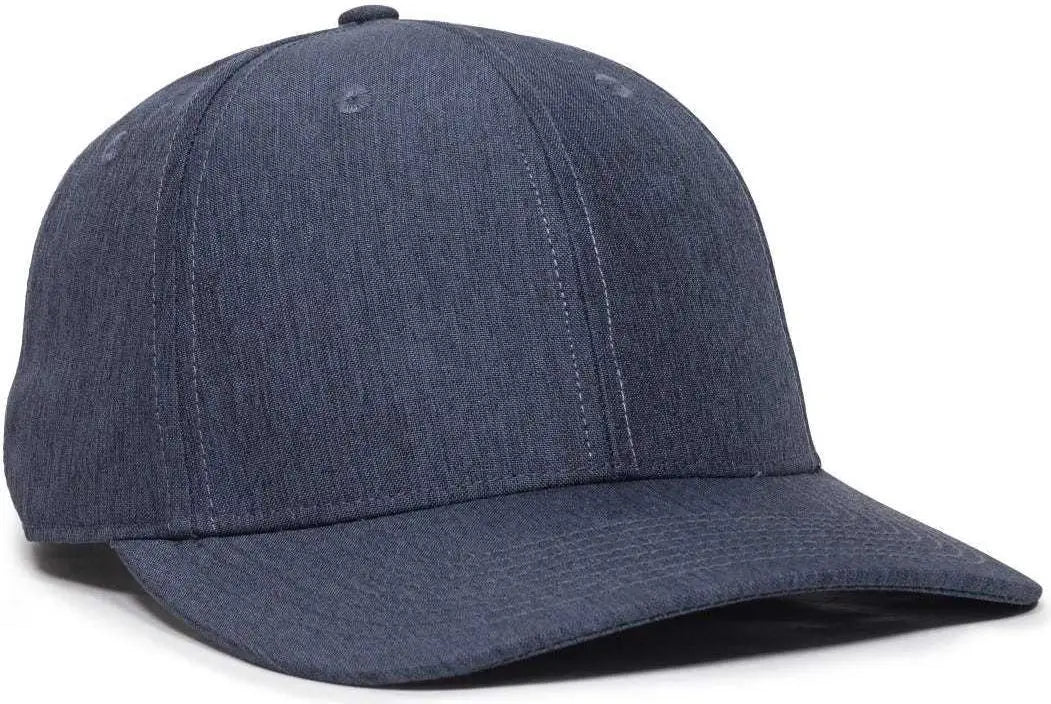 OC Sports OC871 Premium Modern Solid Back Cap - LN Heathered Navy - Navy / 6 7/8’’ - 7 1/2’’