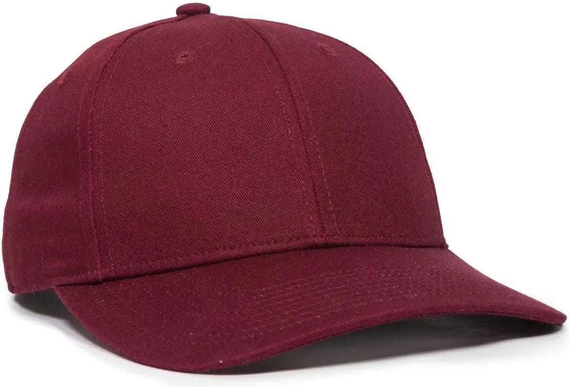 OC Sports OC871 Premium Modern Solid Back Cap - Maroon - Maroon / 6 3/8’’ - 7’’