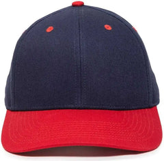 OC Sports OC871 Premium Modern Solid Back Cap Navy Red Navy Red / 6 7/8’’ 7 1/2’’