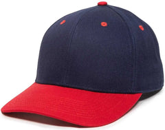 OC Sports OC871 Premium Modern Solid Back Cap Navy Red Navy Red / 6 7/8’’ 7 1/2’’