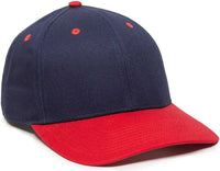 OC Sports OC871 Premium Modern Solid Back Cap Navy Red Navy Red / 6 7/8’’ 7 1/2’’