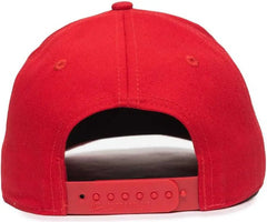 OC Sports OC871 Premium Modern Solid Back Cap - Red