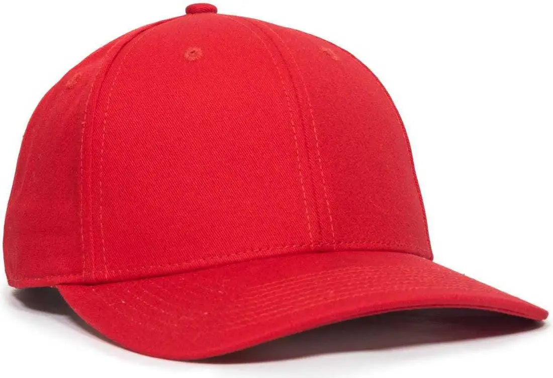 OC Sports OC871 Premium Modern Solid Back Cap - Red - Red / 6 3/8’’ - 7’’